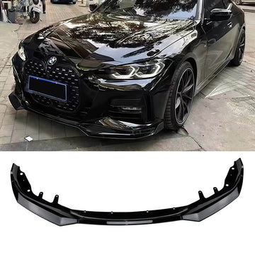 For 2021 -2025 BMW 4 Series G22 G23 425i 430i M Sport Front Bumper Lip Splitter Gloss Black